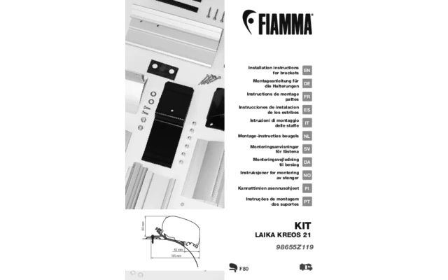Fiamma Kit Laika Kreos 21 Markisenadapter Für Fiamma F80/F65 3 Fiamma Kit Laika Kreos 21 Markisenadapter Für Fiamma F80/F65