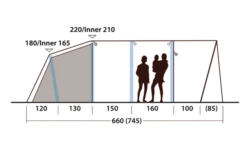 Outwell Hayward Lake 6ATC Aufblasbares Tunnelzelt 6 Personen -Fiamma Verkäufe 789692 5207240