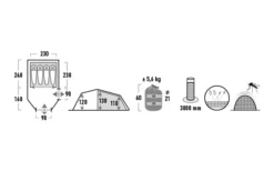 High Peak Zelt Goshawk 4 Tunnelzelt -Fiamma Verkäufe 803042 5244845