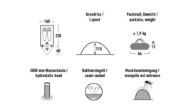 High Peak Kingfisher 2 Leichtgewichtiges Kuppelzelt 220 X 140 Cm -Fiamma Verkäufe 809855 5283224